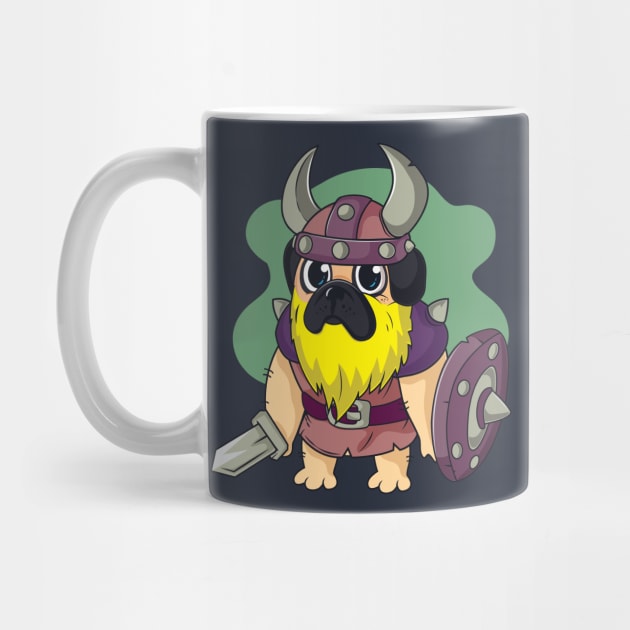 Viking pug dog. Perfect present for mom mother dad father friend him or her by SerenityByAlex